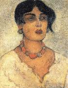 Diego Rivera Portrait of a girl oil